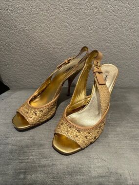 Miu Miu Woven Slingback Heels